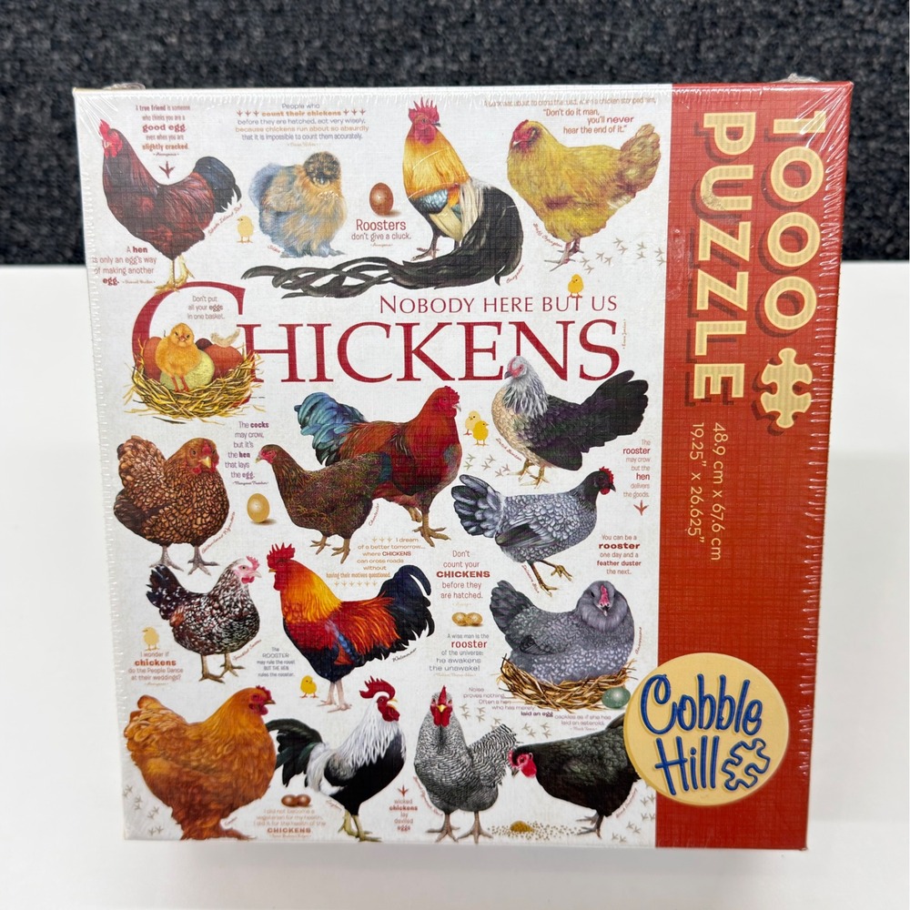 Cobble Hill Chickens 1000 Piece Jigsaw Puzzle Ashley Davis 57208 New Sealed